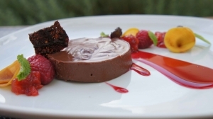 Chocolate Cremeux with Fruit Puree