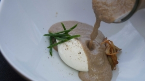 Wild Mushroom Soup with Whipped Mascarpone and Talon Chives
